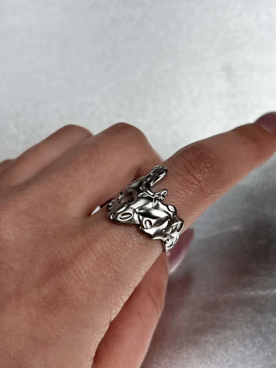 Molten Muse Ring (2η) — silver